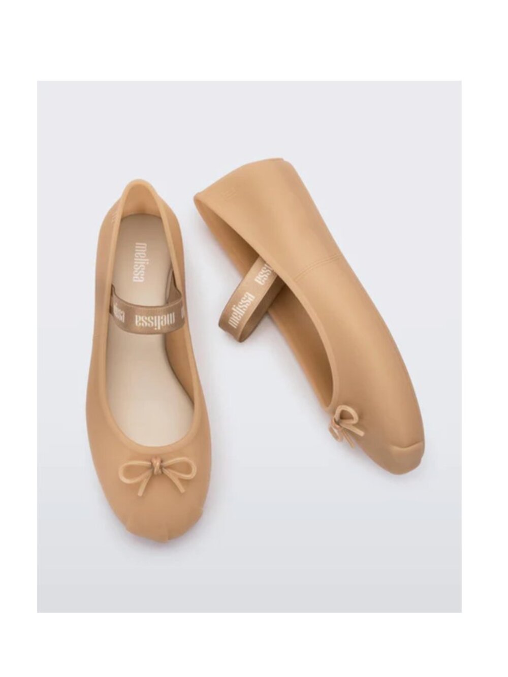 New Melissa Sophie Jelly Ballet Flats Nude Tan Size 8 | Comfortable Lightweight - Picture 3 of 6